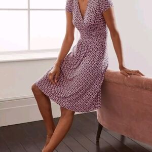 Boden Lola Dress Navy Blue And Pink Size 12L